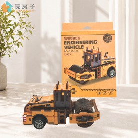 木製拼圖-壓路車